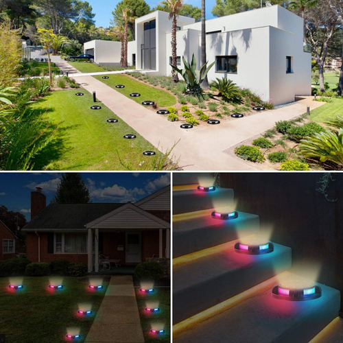 8 Luz Solar Tierra 16 Led Rgb Disco Al Aire Libre 2 1 Cambio