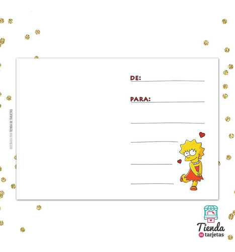 Imagen 6 de 6 de Tarjeta Seamos Amigos Impresa Con Sobre Abejita Simpsons