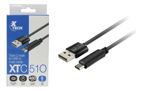 Cable Usb Tipo C A Tipo A 2.0 Marca Xtech 1,8 Metros