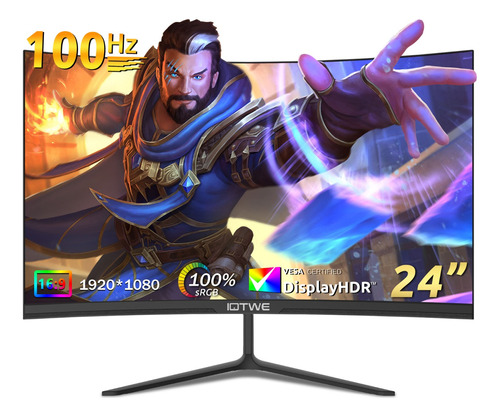 Monitor Portátil Gamer Curvo De 100 Hz, 24 Unidades, Hdmi, L