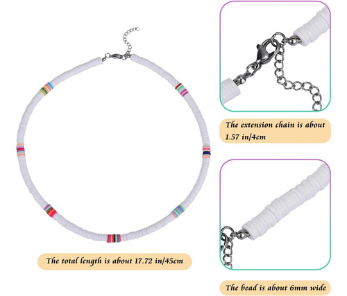 Legentlisur Pcs Heishi Surfer Collar Gargantilla Verano Play