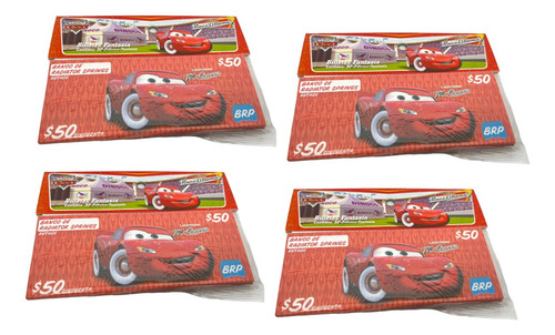 Billetes Juego Cars Rayo Premios Fiesta Recuerdito 4paq 50pz