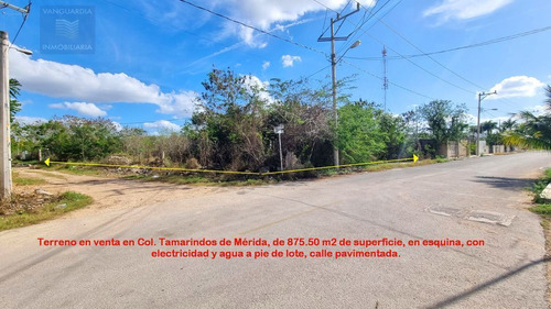 Terreno En Venta En Mérida En Col. Tamarindos En Esquina, A 