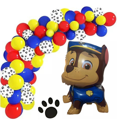 Kit Balão Tema Patrulha Canina Chase Arco Desconstruido+fita