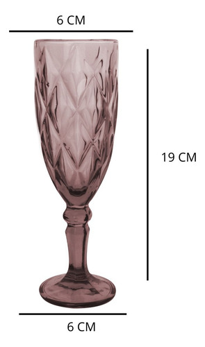 Copa Labrada Champagne Vidrio Flauta Cristal 170ml Vittori Púrpura/4 Piezas