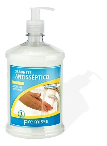 Sabonete Liquido Antisséptico Elimina 99,99% Bactérias 1 L