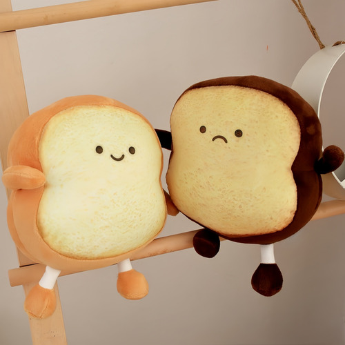 Almohada De Peluche Con Diseño De Pan Tostado, 2 Piezas