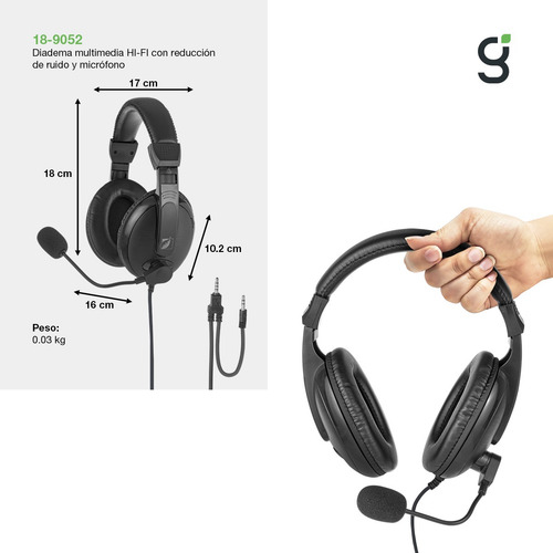 Audífonos De Diadema Con Micrófono Green Leaf Negro