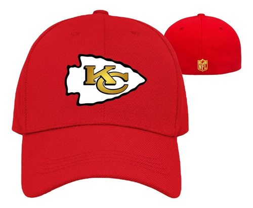 Gorra Nfl Kansas City Chiefs 3d Logo Cerrada Flex Roja