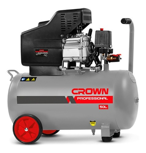Compresor Profesional 50 Litros Crown Ct36029 Color Gris