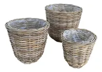 Comprar Cestos Maceteros Redondos Juego De 3pz Natural Mod. Gooci