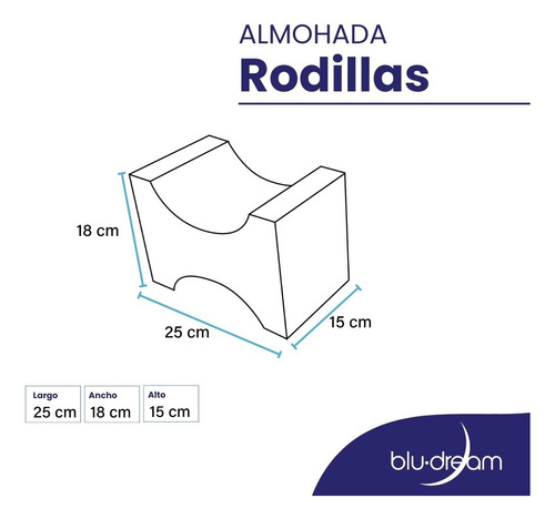 2 Pack Almohadas Bludream Rodillas Balance 25x18x15cm Color Blanco