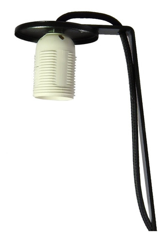 Imagen 6 de 10 de Lampara Velador Mesa Metal Moderno Negro Pantalla Apto Led