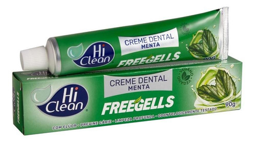Creme Dental Hi Clean Freegells Menta Com Flúor 90g