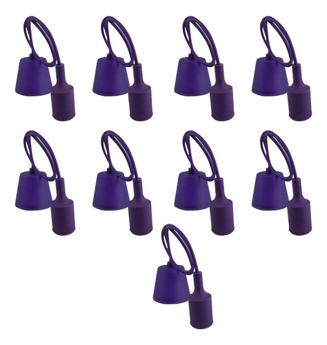 Socket Tipo Candil Decorativo 90 Cms Base E27 10 Pzas Color Violeta