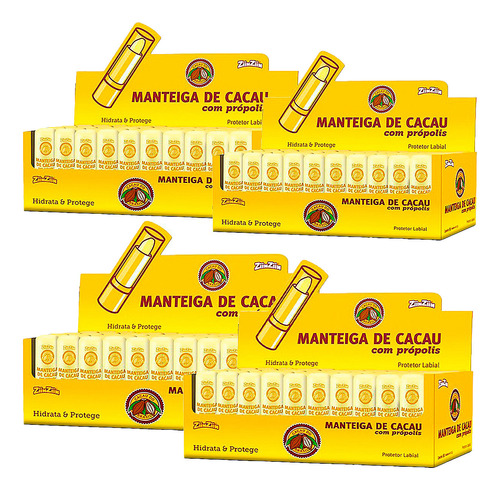 Kit 4x Manteiga De Cacau Brasil Hidrata Protege Ziinziin 200