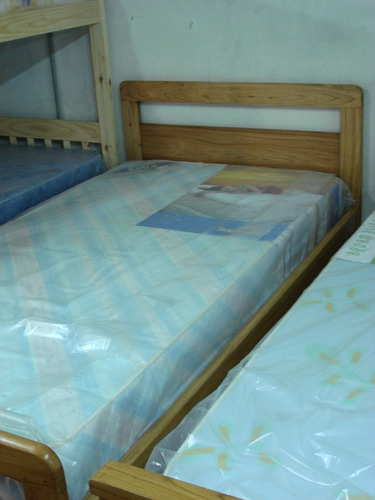 Cama Madera Paraíso Lustrado 1 1/2 Plazas 100x190 Reforzada