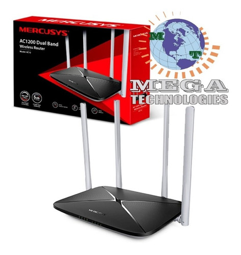 Router Wifi Mercusys Ac1200 Doble Banda 4 Antenas 2.4 Ghz