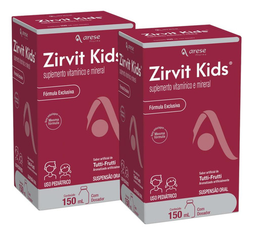 Zirvit Kids Tutti-frutti Kit Com 2 Caixas De 150ml Cada Tutti-frutti