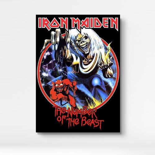 Cuadro Iron Maiden The Number Of The Beast, Pvc Madera 50x70