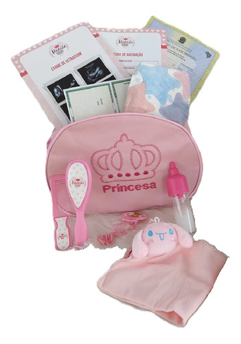 Boneca mamã renascida com conjunto e acessórios Cor Rosa