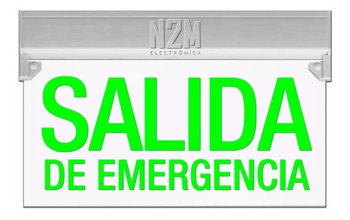 Cartel Led Salida De Emergencia 35x20 Bateria 220v Premium