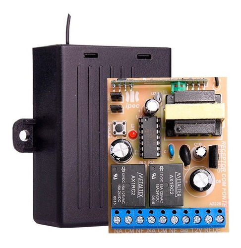 Receptor Universal Com Fonte 2a 433,92 Mhz 1 E 2 Canais Ipec