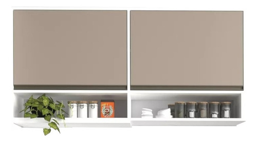 Combo Bajo Mesada 140 Cm Ricchezze Sorrento + Alacena + Tolva Portahorno 210x60 Cm + Despensero 210x45 + Mesada Johnson Acero Inoxidable Bacha Simple