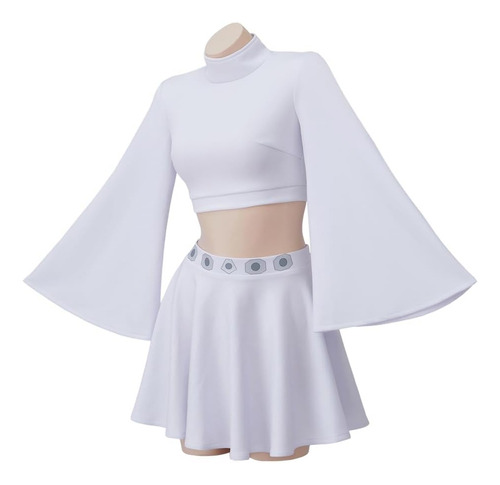 Rocaillecos Disfraz De Princesa Leia Para Cosplay, Vestido C