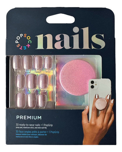 Pop Socket + Uñas Postizas. Pop Grip Rainbow Flare Original
