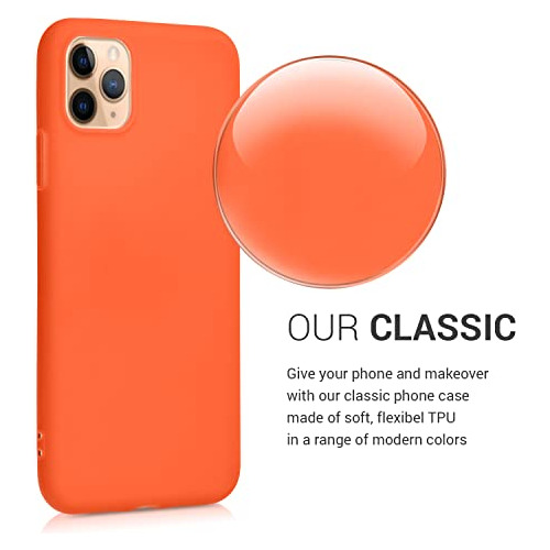 Funda Para iPhone 11 Pro Max Neon Naranja Tpu Silicon