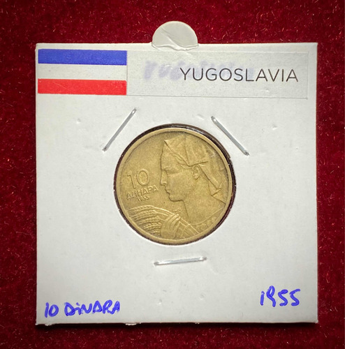 Moneda 10 Dinares Yugoslavia 1955 Km 33