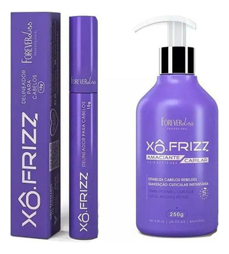 Kit Modelador Xô Frizz E Amaciante Capilar Forever Liss