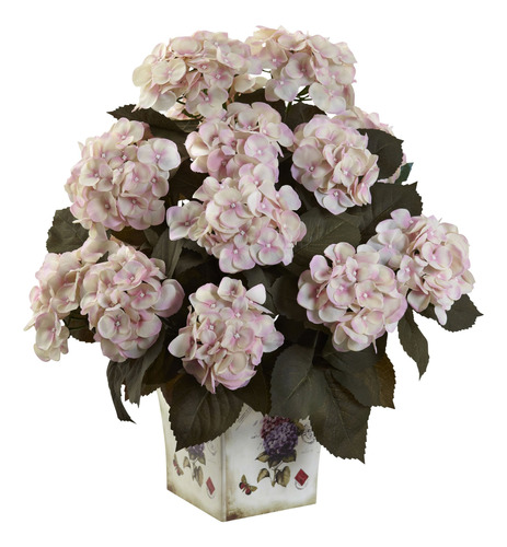 1396-cp Hortensia Con Macetero   Grande, Rosa Crema