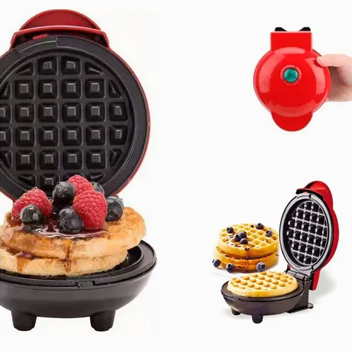 comprar Wafflera Electrica Mini Redonda Portatil Antiadherente Viaje