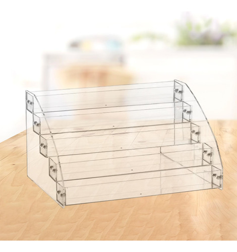 Portatarjetas De Acrílico Transparente, Soporte 5 Niveles