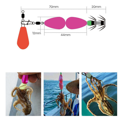 2x Jig Luros De Calamar De Calamar Naranja