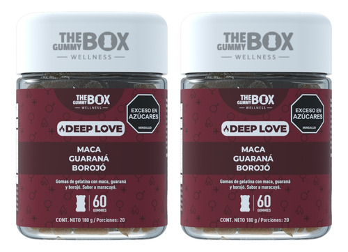 The Gummy Box  Deep Love Libido Sexual Maca + Guaraná + Borojo X 2 Uds