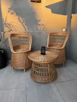 Comprar Juego De Sillones De Mimbre, 2 Sillones Y 1 Mesa