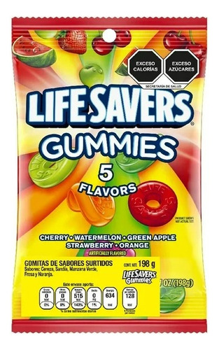 2 Pzas Dulce Gomitas Life Savers 5 Sabores 198 G