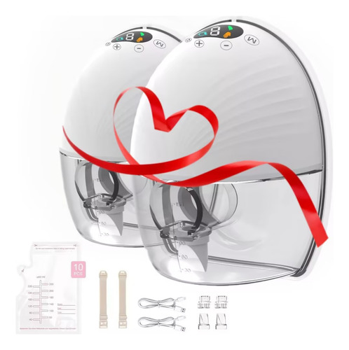 Invisible Extractor Succión eléctrica de leche de Doble Lado Manos Libres, 27 Ajustes, Máquina de Lactancia Ultraligera color Blanco GooodChooo