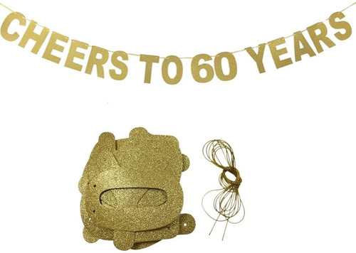 Imagen 3 de 6 de Guasslee Kit De Decoracion Para Fiesta De 60 Cumpleaños