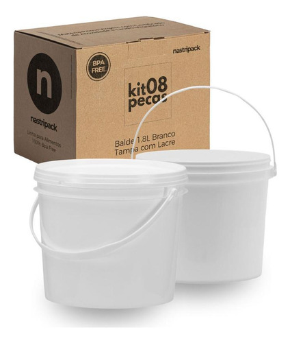 Balde Para Isca De Peixe 1.8 Litros 8 Pçs
