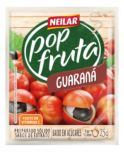 Suco De Guaraná Em Pó Cx Com 20 Unidades 25g Cada Pop Fruta