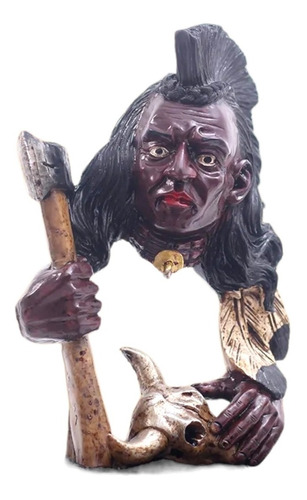 Estatua De Guerrero Africano Retro Adorno En Resina De 22cm