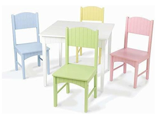 Mesa Nantucket Kidkraft Y 4 Sillas Color Pastel.