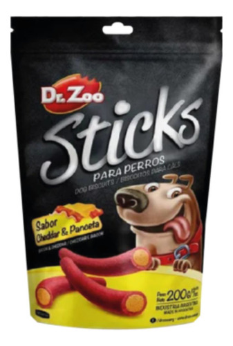 Snack Para Perro Sticks Dr Zoo Cheddar Y Panceta 200 G