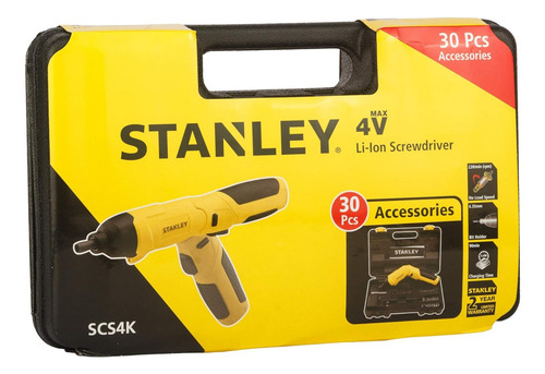 Atornillador Inalámbrico 4v +30 Accesorios, Scs4k-b2 Stanley