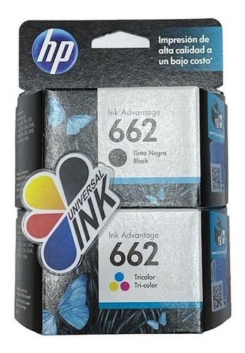 Cartucho Hp 662 N + C Originales