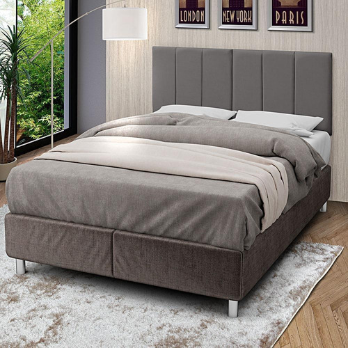 Cabeceira Para Cama De Casal Almofadada Cinza 140x55cm